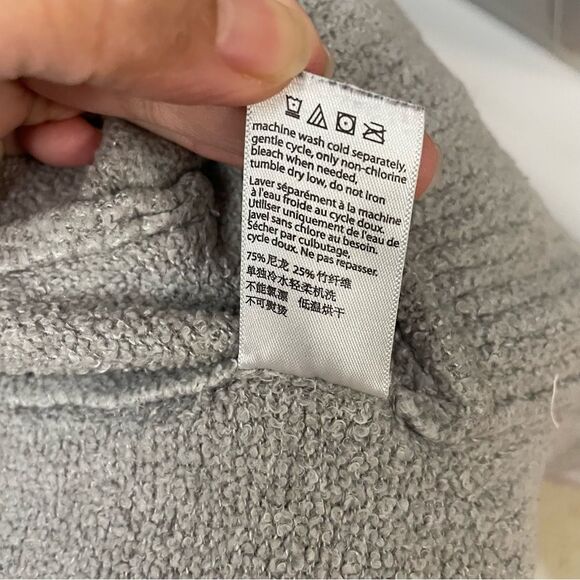 BAREFOOT DREAMS COZY CHIC LITE gray knit open front cardigan sz XS / Small - Picture 8 of 11